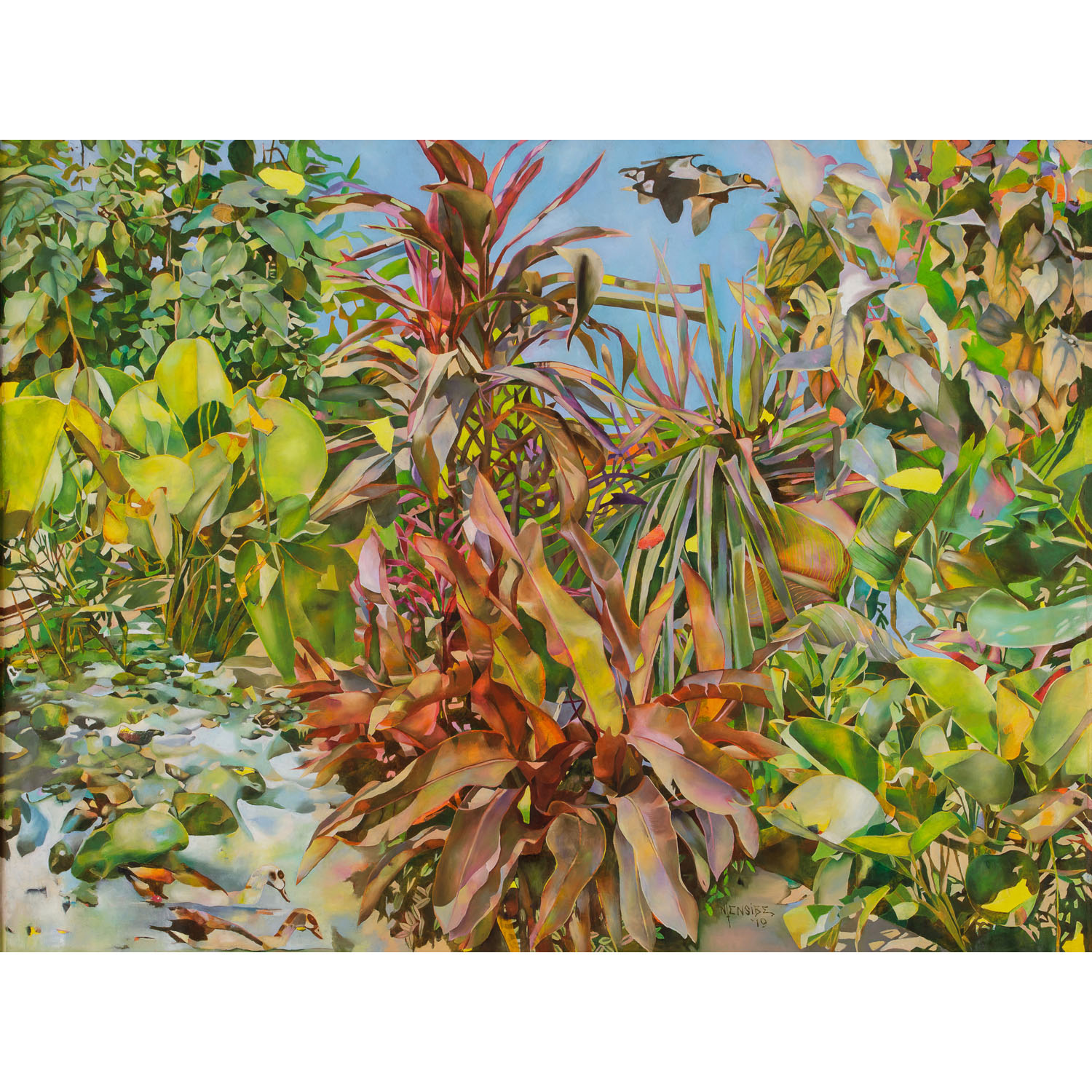 Joseph Ntensibe (né en 1953, Ouganda) Tropical garden 4, 2019