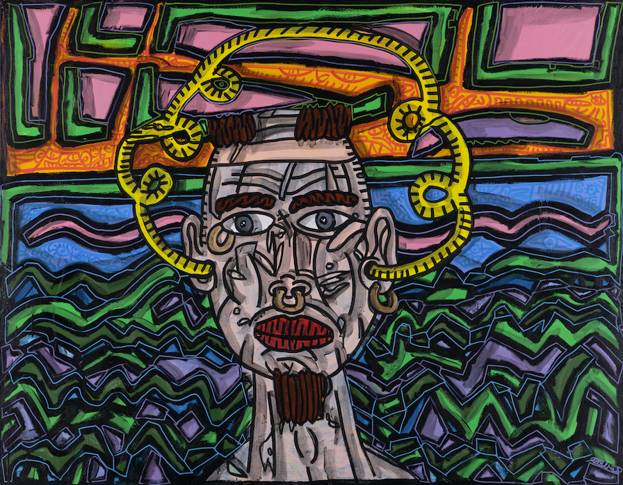 Robert Combas (born in 1957) Les boeufs à la mode, 2008 Acrylic on canvas Signed on the bottom right 114 x 146 cm