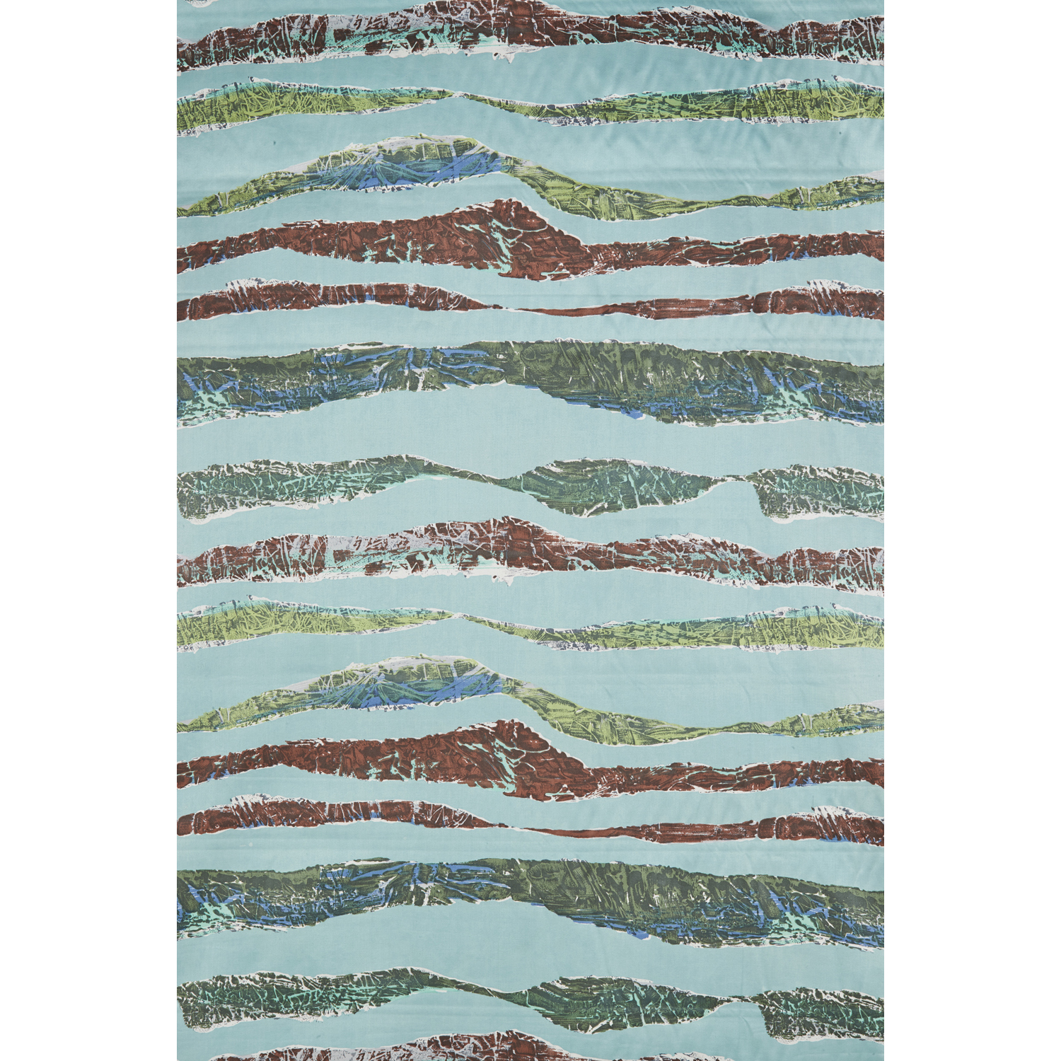 Gio Pomodoro (1930-2002) I Cirri Textile sérigraphié Édition JSA Marqué sur le bord 'Man. Jsa - primo premio exaequo XI Triennale di Milano - I Cirri - Disegno di Gio' Pomodoro' Modèle créé dans les années 1950 H 135 cm × L 28,45 m + L 24,87 m (environ)