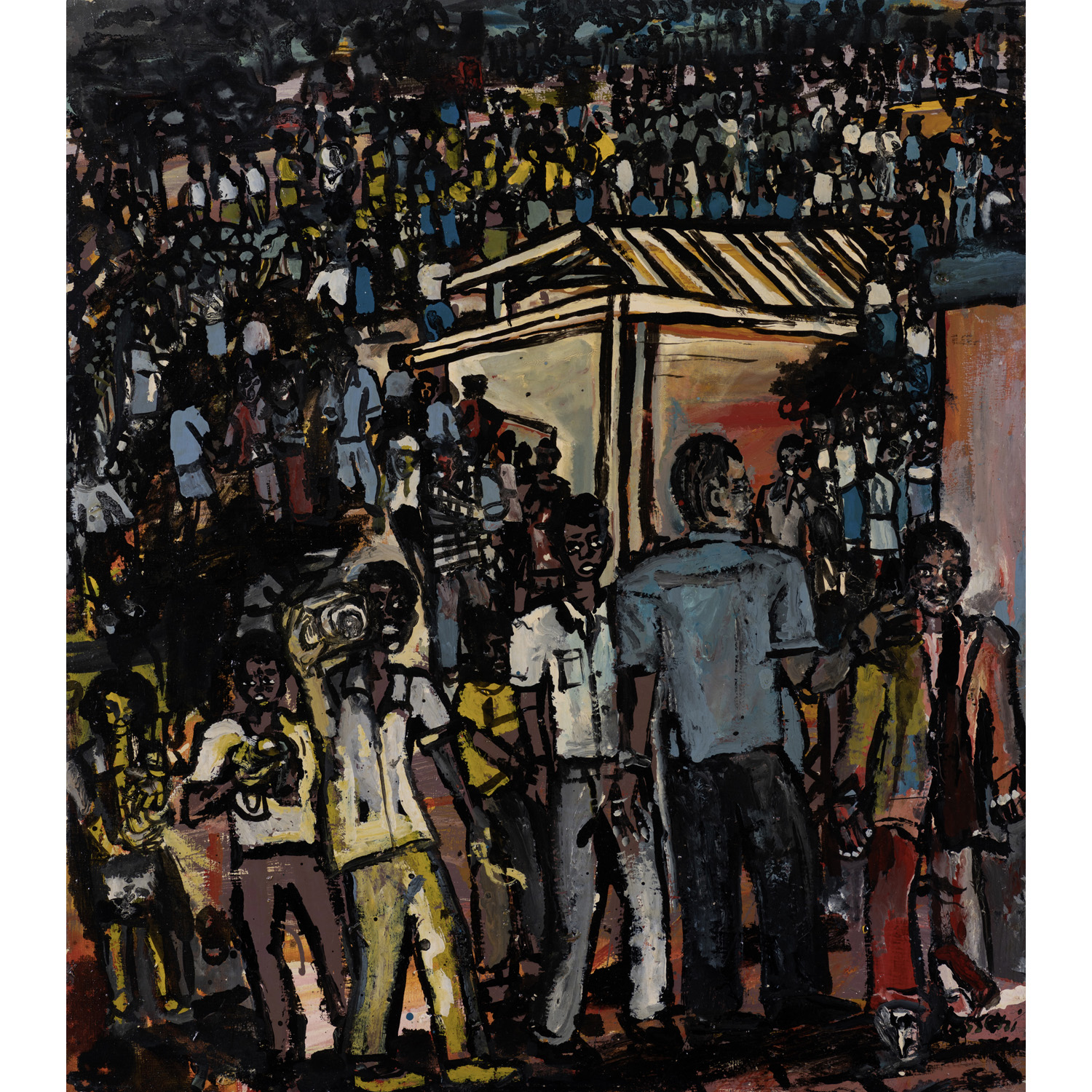 Losseni (1959-2009, Côte d'Ivoire) Sans titre Acrylique sur panneau Signé "Losseni" en bas à droite 57 × 50 cm