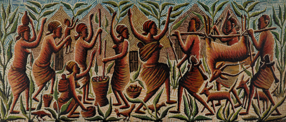  Mwenze Kibwanga (Congo, 1925-1999) Sans titre (retour de chasse), 1968