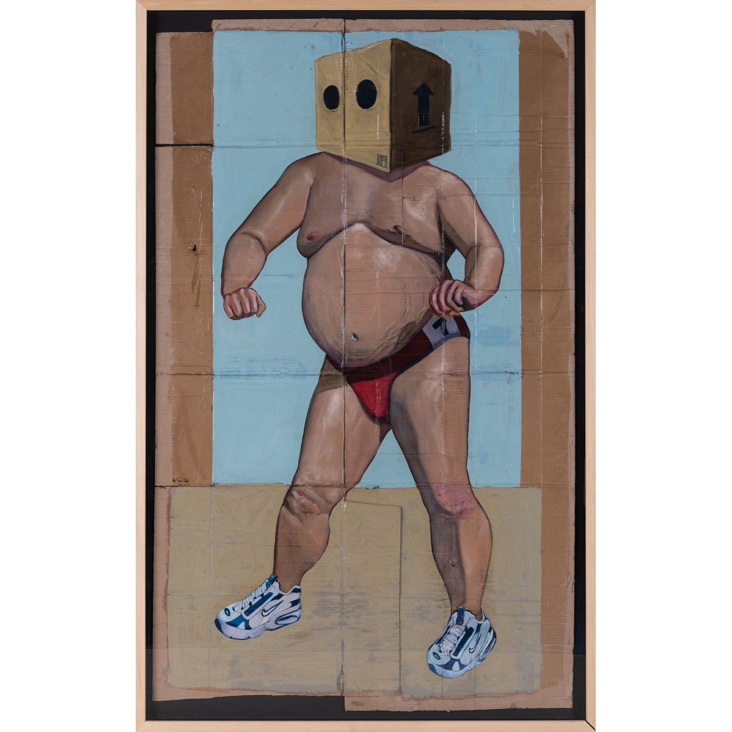 Mohamed Saïd Chair (né en 1989, Maroc) Sans titre Huile sur carton 190 x 115 cm Estimation : 5040 / 8000 €