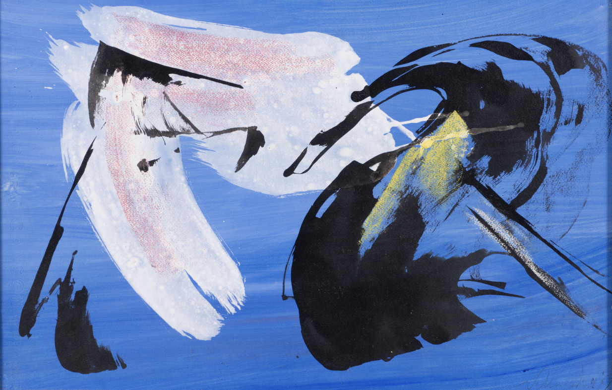 Gérard Schneider (1896-1986) Sans titre, 1979 Acrylique et pastels gras de couleur sur papier marouflé sur toile Signé et daté en bas à droite 32,5 x 50 cm