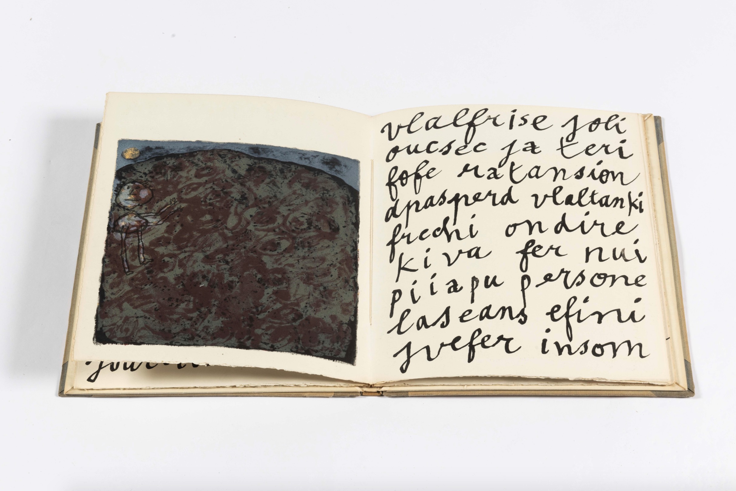 Jean Dubuffet, Les Murs (12 poèmes d’Eugène Guillevic), Paris, Les Editions du Livre, 1950. Suite de 17 bifolia comportant chacun une lithographie originale.