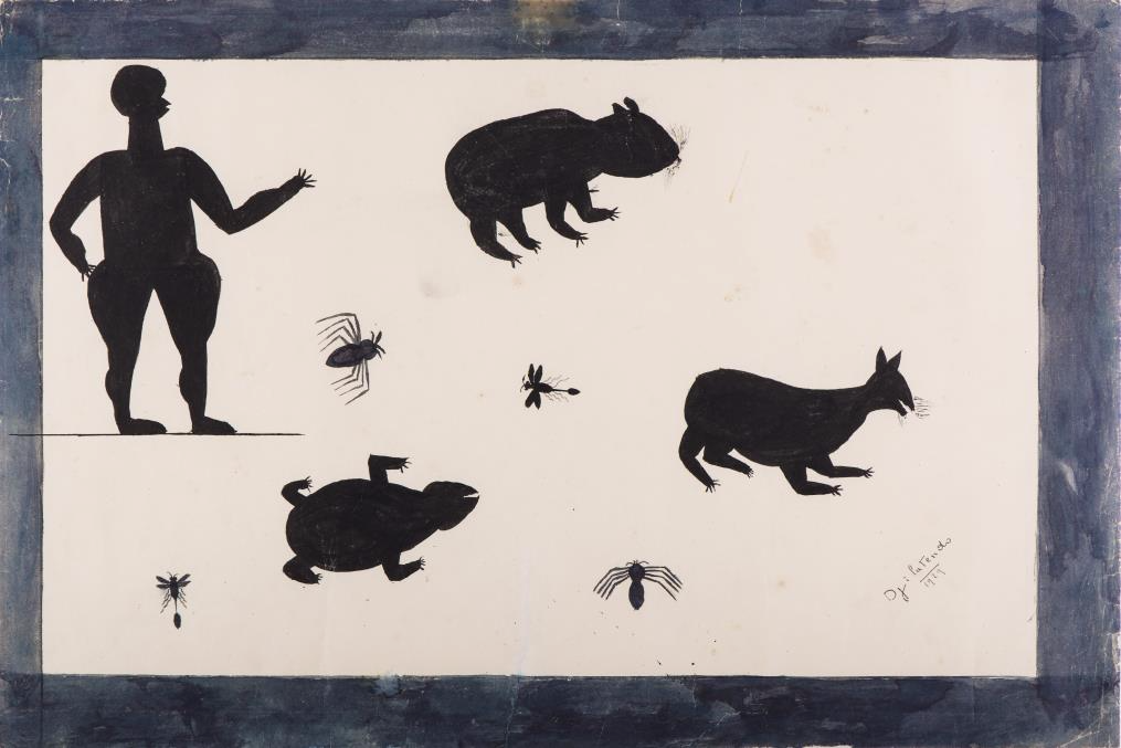 Djilatendo (1895-1930) Sans titre, 1929  Encore de chine et aquarelle sur papier 