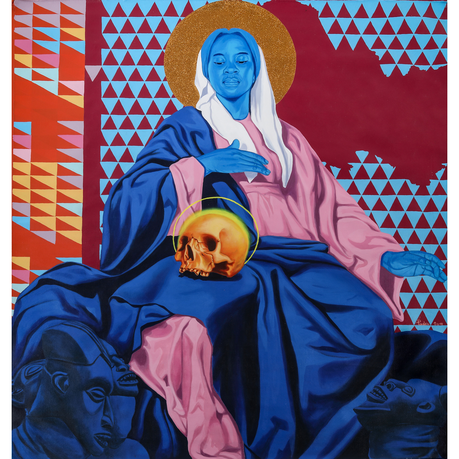 Marc Padeu (né en 1990, Cameroun) Vierge bleue, 2018
