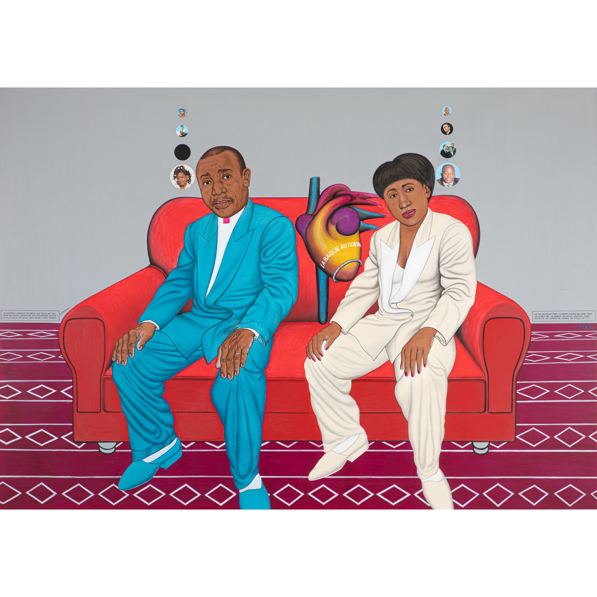Chéri Samba (né en 1956) La bague au coeur, 2006