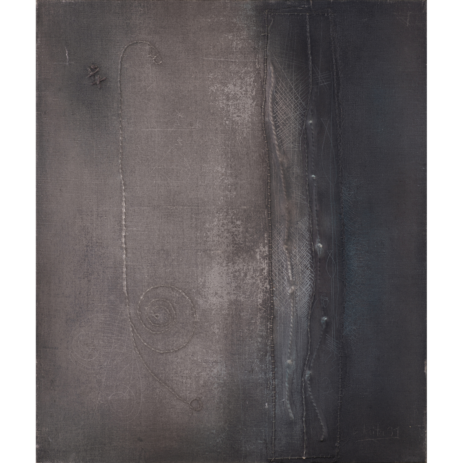 Souleymane Keïta (1947-2014, Senegal) Untitled, 1994 Mixed media on canvas Signed "S. Keïta 94" lower right