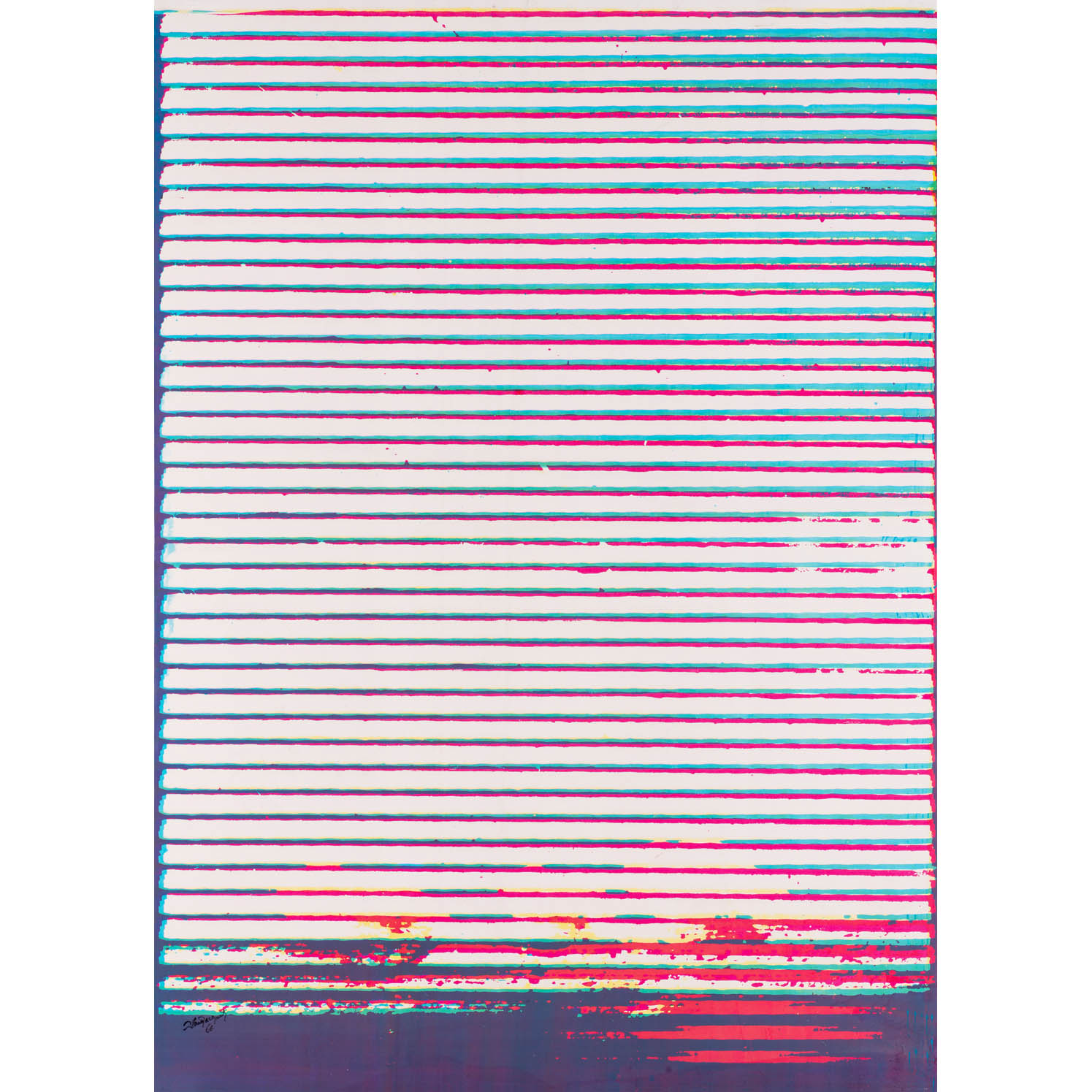 21 ƒ Alain Jacquet (1939-2008) Untitled, 1966 Estimation : 6000 / 9000 € ƒ Alain Jacquet (1939-2008) Untitled, 1966 Silkscreen on oilcloth Signed and dated on the bottom left 166 x 118 cm Provenance: Daniel Varenne Gallery, Geneva