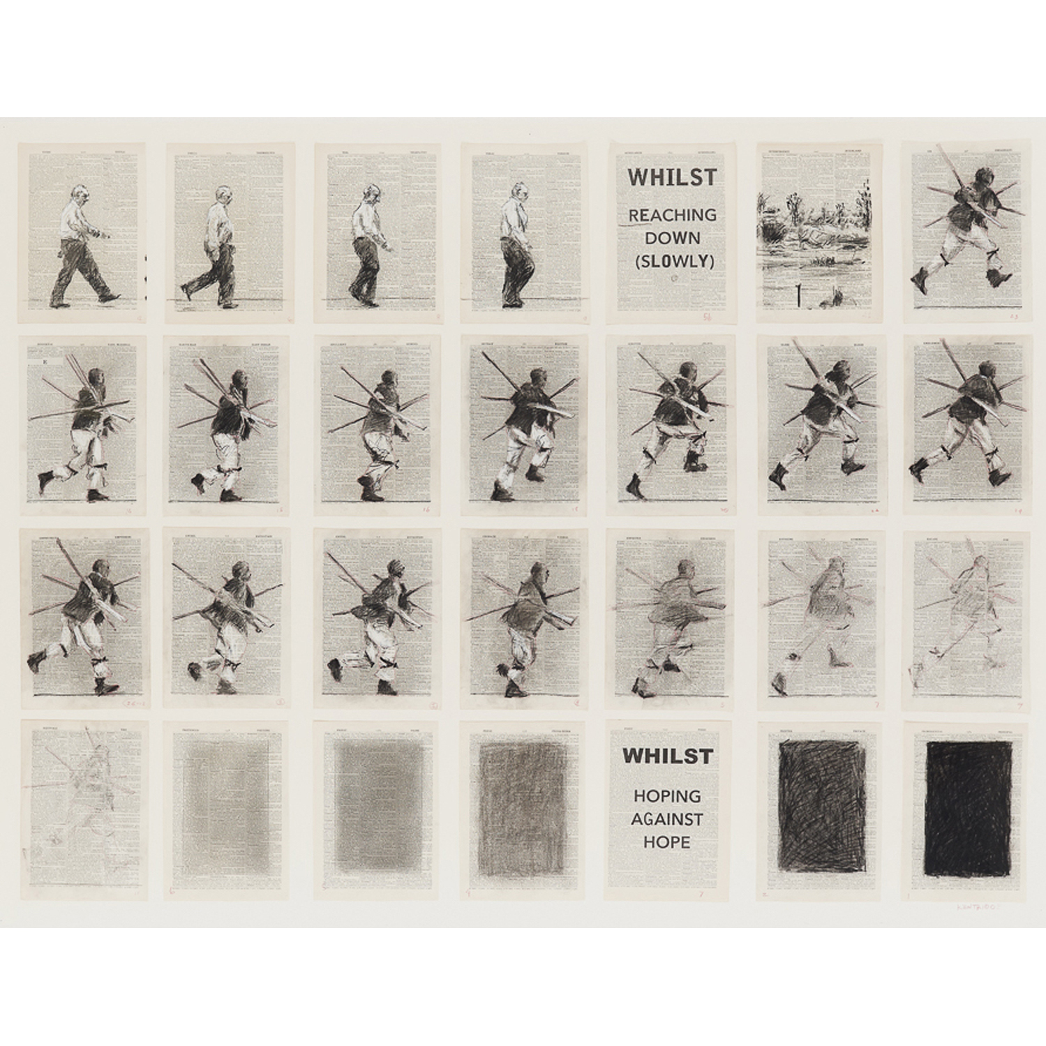 William Kentridge (né en 1955) Whilst Reaching Down (Slowly), 2013 120 x 160 cm Estimation : 189 000 – 315 000 euros