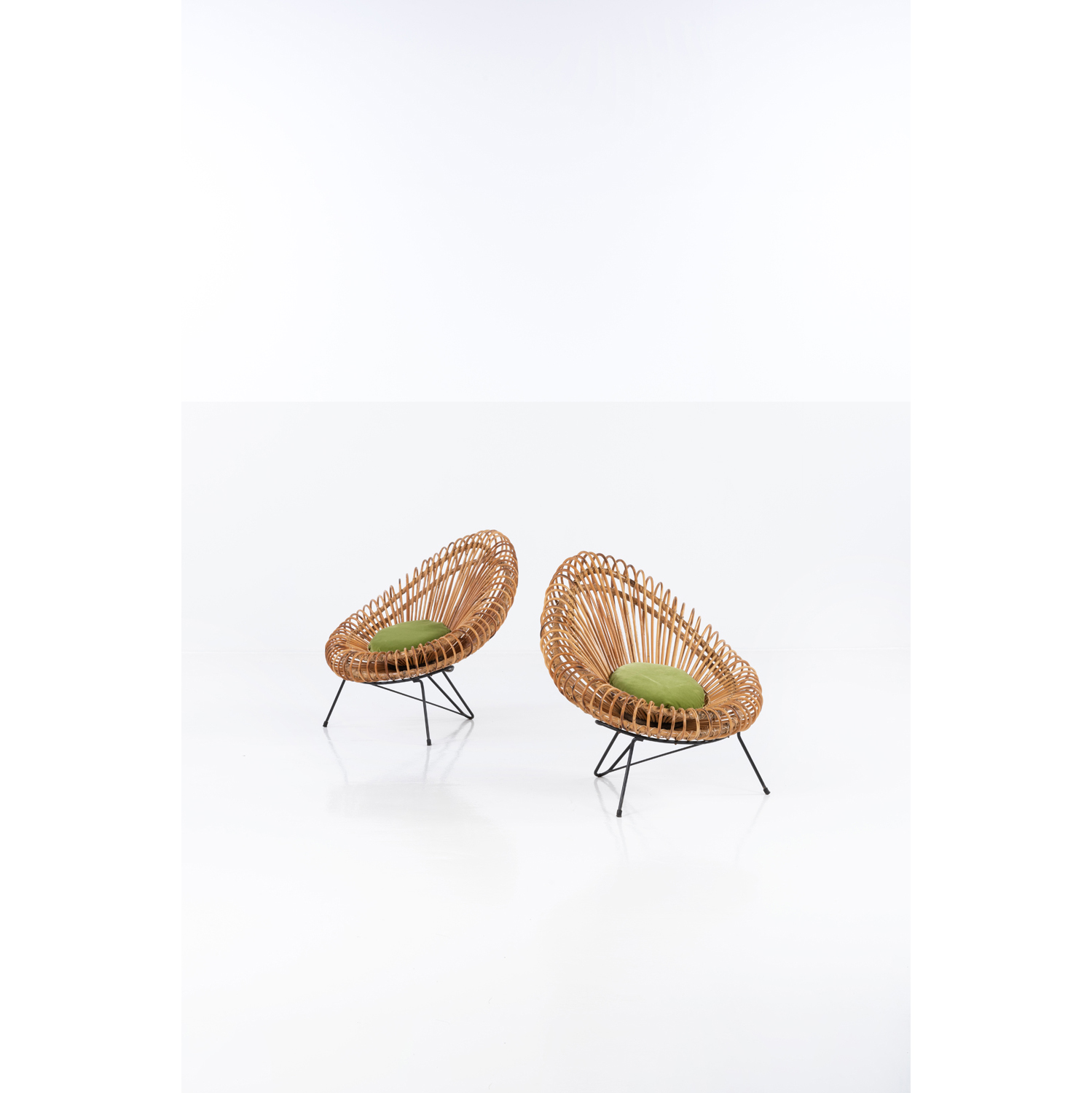 Franco Albini (1905-1977), attribué à Paire de fauteuils