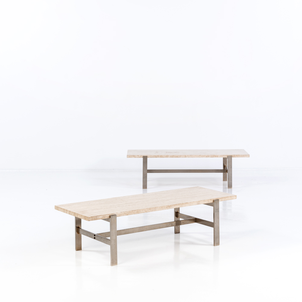 Lot 129 - Marc du Plantier (1901-1975)  Paire de tables basses