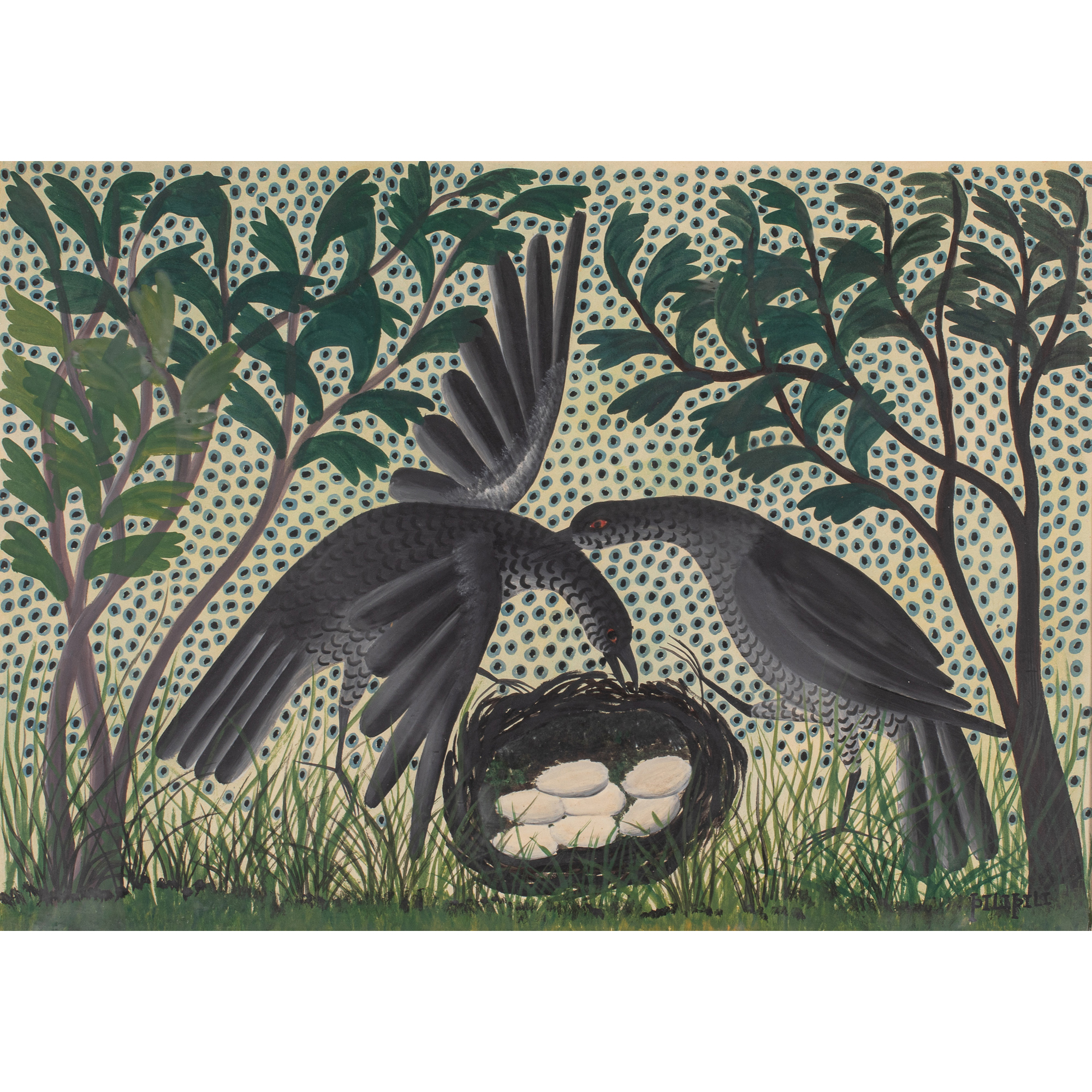 Pilipili Mulongoy (c.1914-2007, Congo) Sans titre (oiseaux)