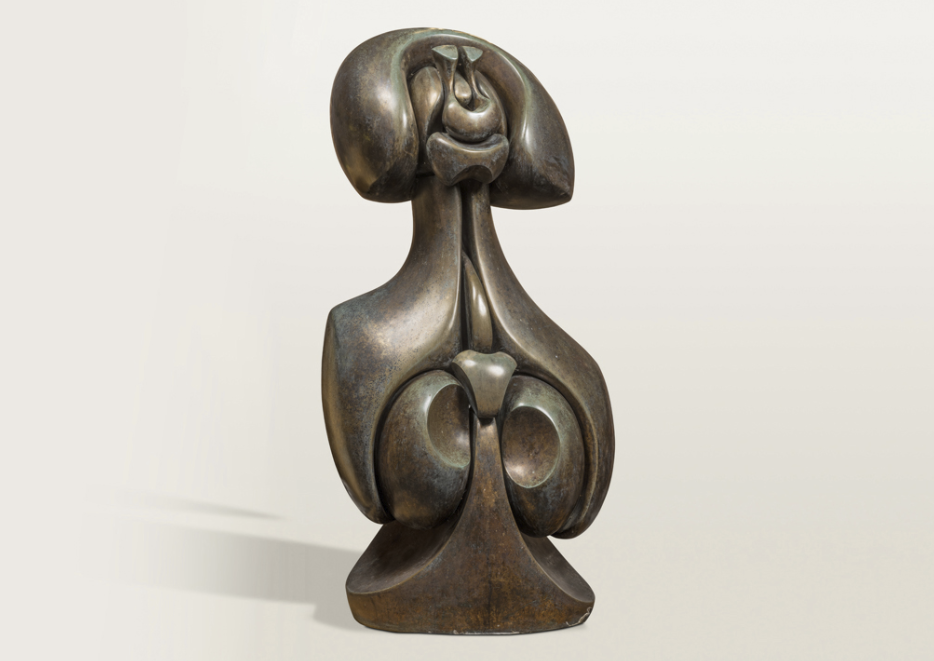 Olivier Strebelle (1927-2017) Le rire rentré II Bronze Creation date: 1972 H 122×L 61 ×P 50cm (excluding plinth) Estimation : 25 000 / 35 000 euros