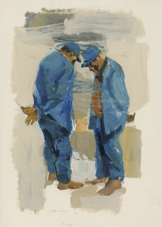 Estimation : 2000 / 3000 &euro; &fnof; Serwan Baran (n&eacute; en 1968)  Sans titre, 2019  Acrylique sur carton  Sign&eacute; et dat&eacute; en bas &agrave; gauche  75 &times; 55 cm