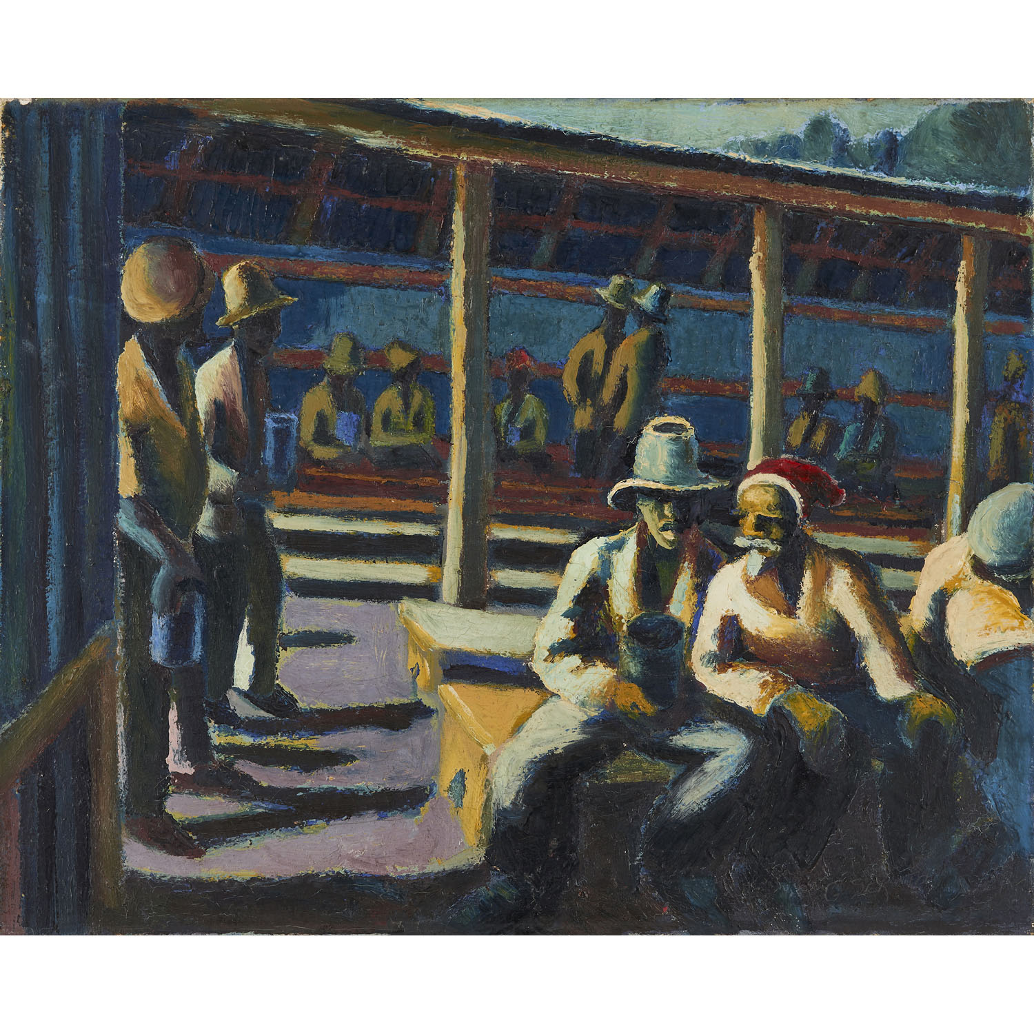 ƒ Gerard Sekoto (1913-1993, Afrique du Sud) In the beer hall, 1939-1940