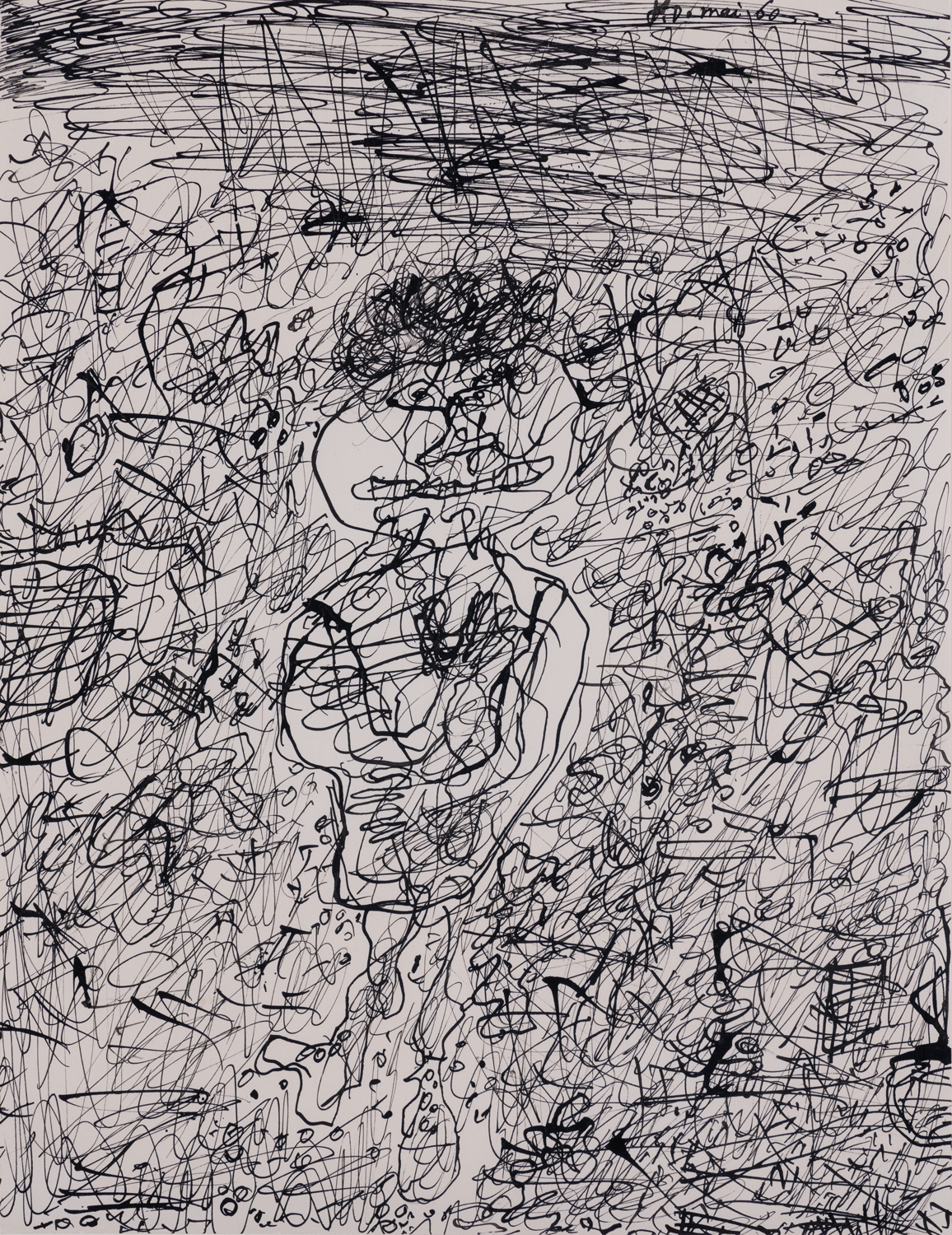 Jean Dubuffet (1901-1985) Personnage dans un paysage, mai-juin 1960