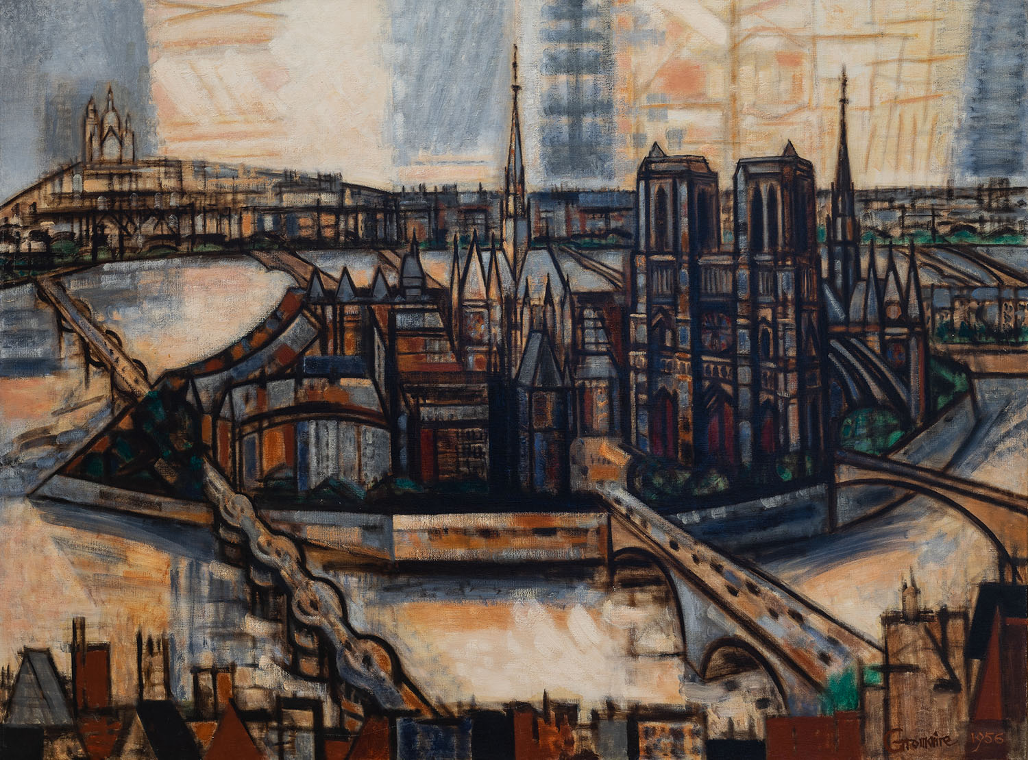 Marcel Gromaire &laquo; Paris, la Cit&eacute; &raquo; (1956) 