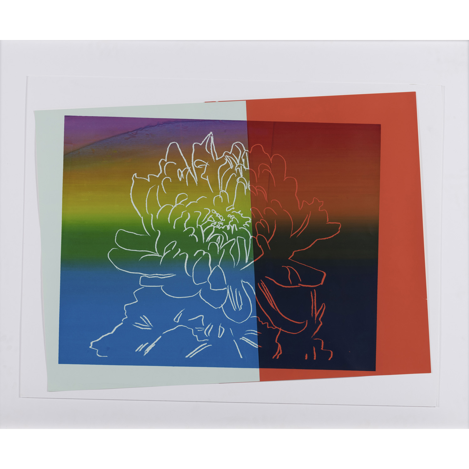 Andy Warhol (Andrew Warhola, dit) (1928-1987) Kiku - 1983 Sérigraphie et collage sur papiers posés à bord Numérotée "AWF37.023" et tampon à l'encre de l'Estate of Andy Warhol, "The Andy Warhol Foundation for the Visual Arts, Inc." au verso Pièce unique 60,3 × 82,2 cm (F) - encadrée Provenance : - The Andy Warhol Foundation for the Visual Arts, New York