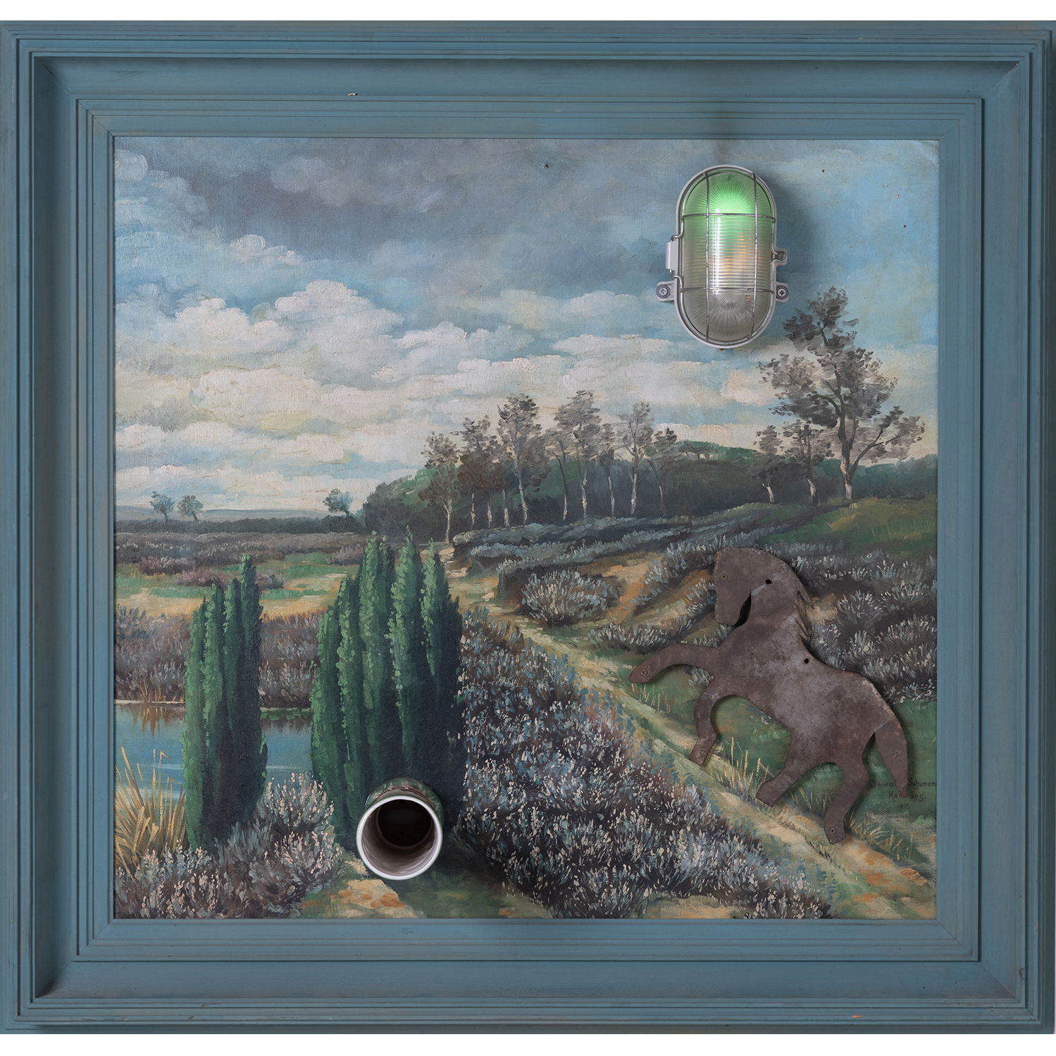 Daniel Spoerri (n&eacute; en 1930) D&eacute;trompe l'&oelig;il, le cheval &eacute;vad&eacute;, 1986 