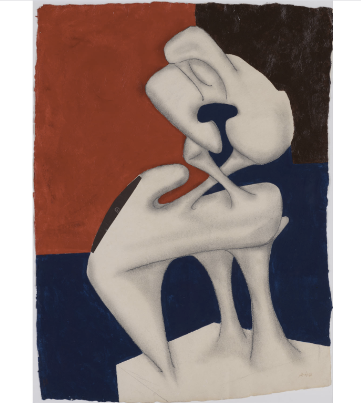 Agustín Cárdenas (1927-2001)  Gouache, India ink, collage and pencil on paper Signed and dated on the bottom right 67 x 49 cm   Estimation : 3 000 / 5 000 euros