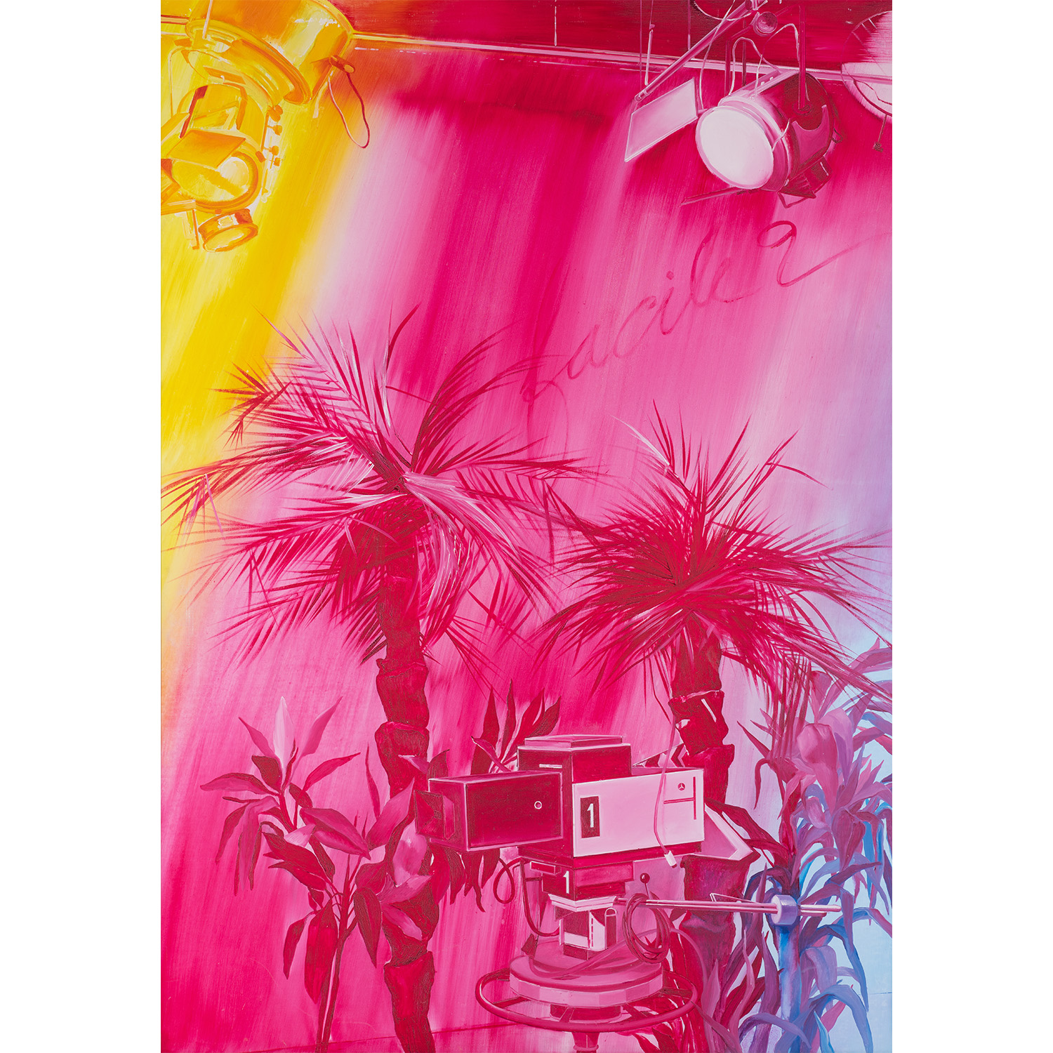 Jacques Monory (1924-2018) Peinture à vendre n°8, Facile/2, 1983 Huile sur toile Signée, datée, titrée et annotée au dos 161,5 x 114 cm Provenance : Collection particulière, Cannes Bibliographie : P. Tilman, "Monory", Éditions Frédéric Loeb, Paris, 1992, reproduit en noir et blanc sous le n°671, p.321 Nous remercions Madame Paule Monory pour les informations qu'elle nous a aimablement communiquées sur cette oeuvre