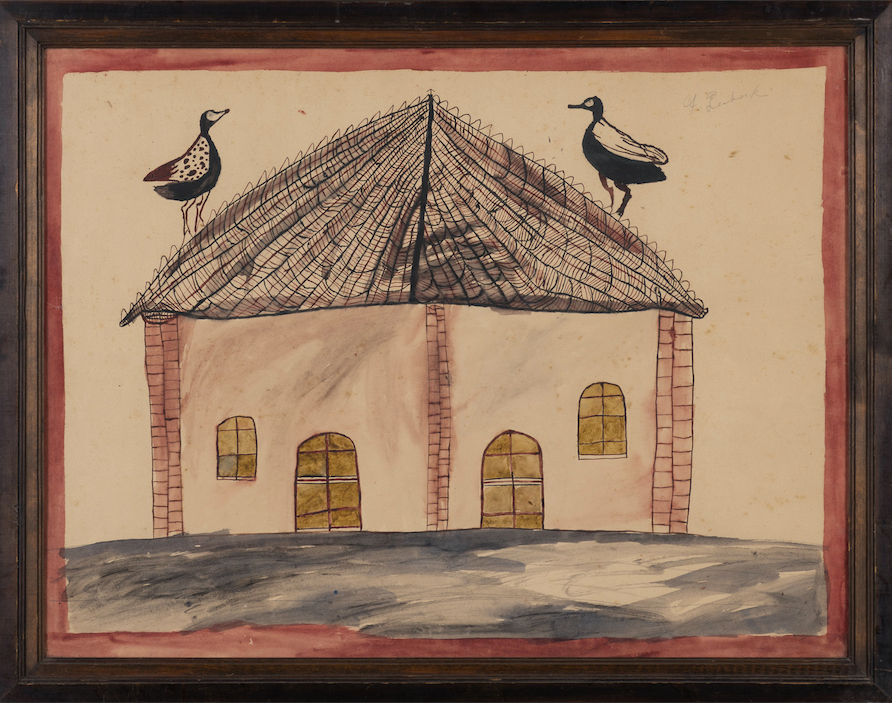 Albert Lubaki (1895-?, Congo) Untitled, circa 1930s Ink and watercolor on paper Signed 'A Lubaki' on the top right Stamped "CENTRE D'ART POPULAIRE BRUXELLES 51-53" 56 × 74 cm