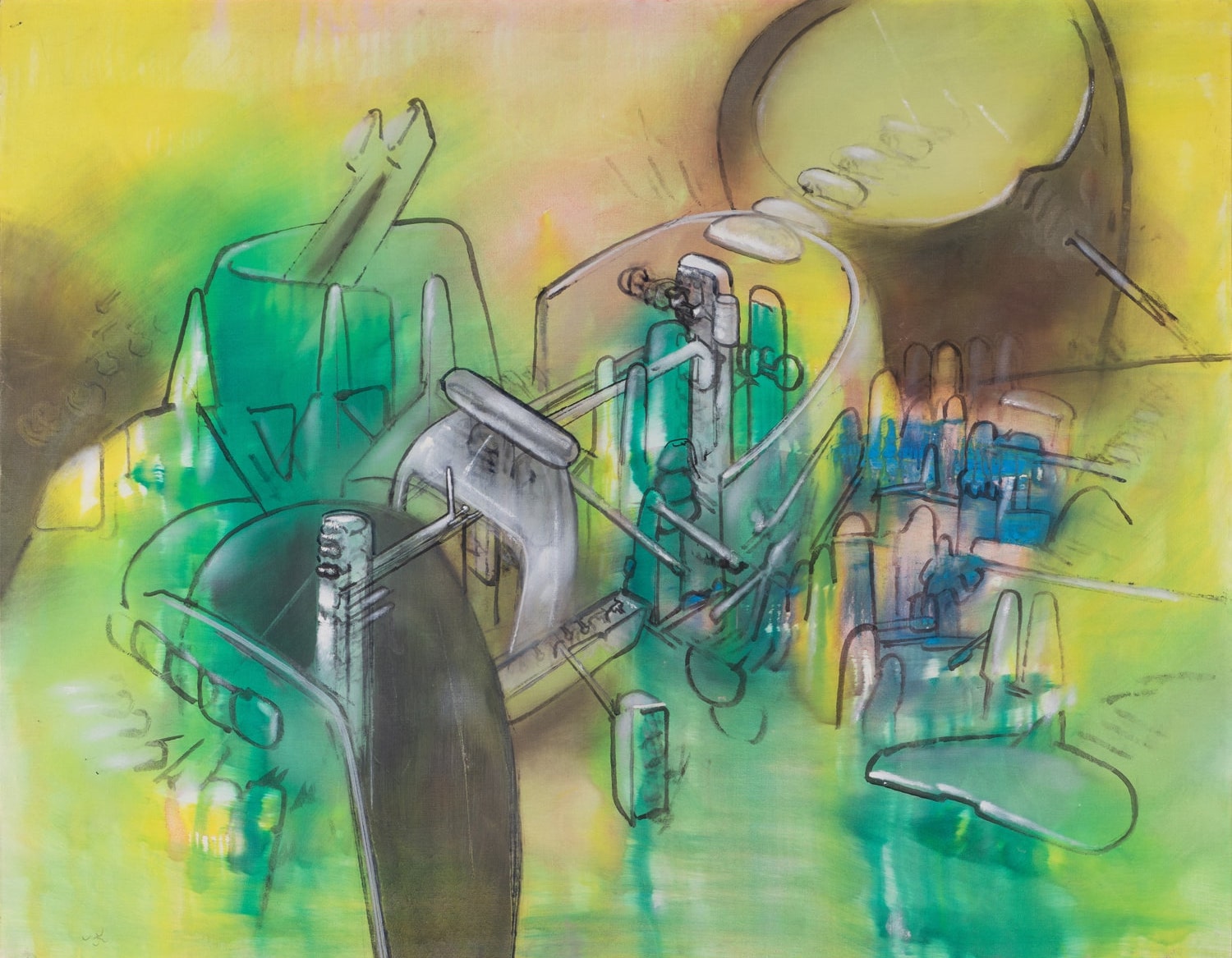 Roberto Matta (Roberto Matta Echaurren dit) (1911-2002) Composition, circa 1958-62 Huile sur toile Signée en bas à gauche 116 x 148 cm