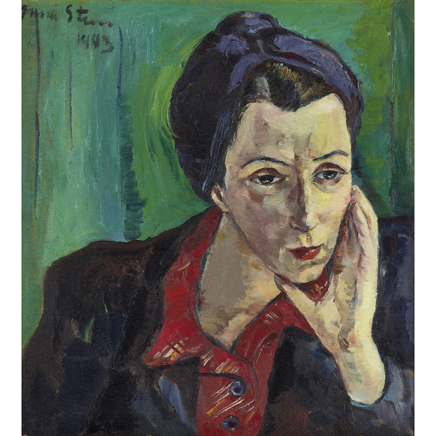 ƒ Irma Stern (1884-1966, Afrique du Sud) Portrait de Dora Sowden, 1943