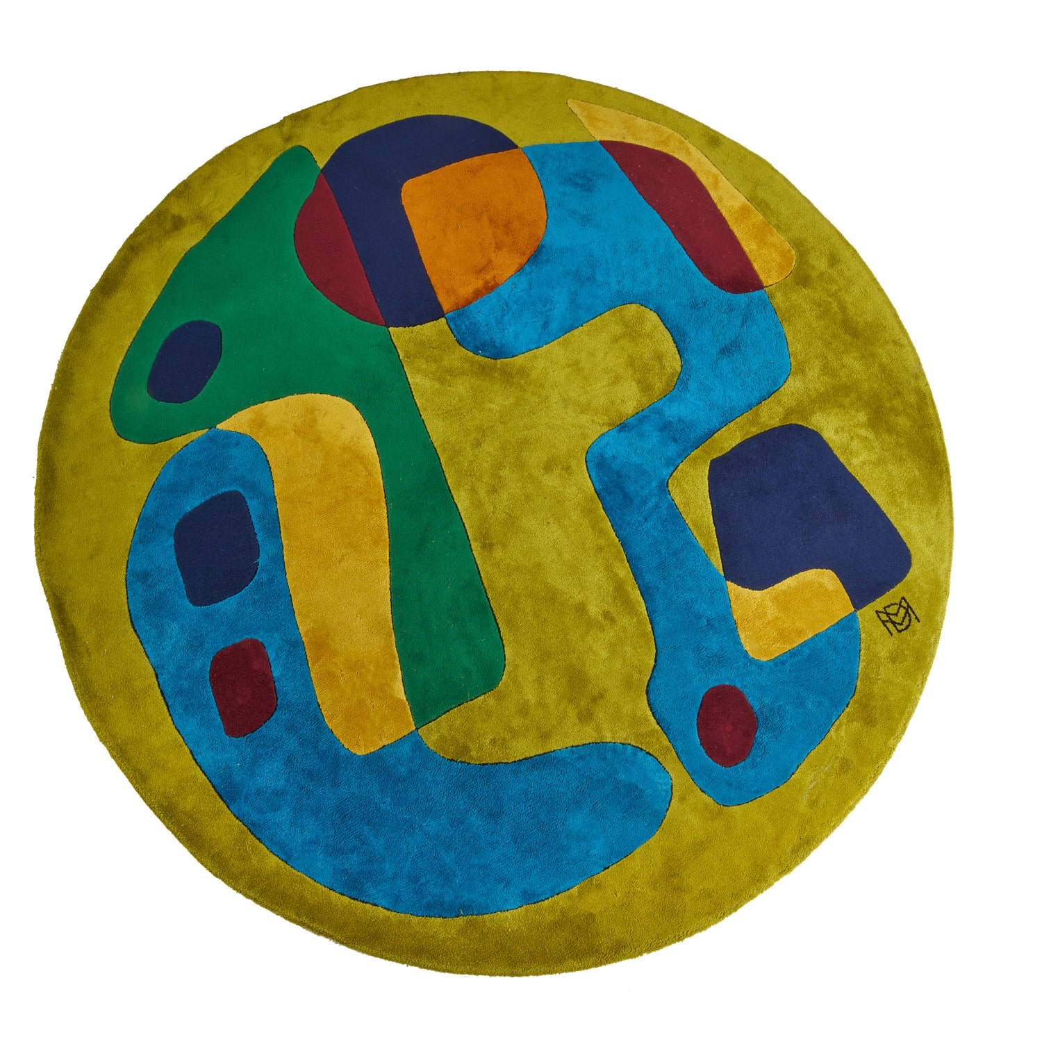 Vincent Darr&eacute; Psych&eacute; D&eacute;clic - Pi&egrave;ce unique Tapis Laine tuft&eacute;e et soie Monogramme 'Maison Vincent Darr&eacute;' Mod&egrave;le cr&eacute;&eacute; en 2020 &Oslash; 300 cm