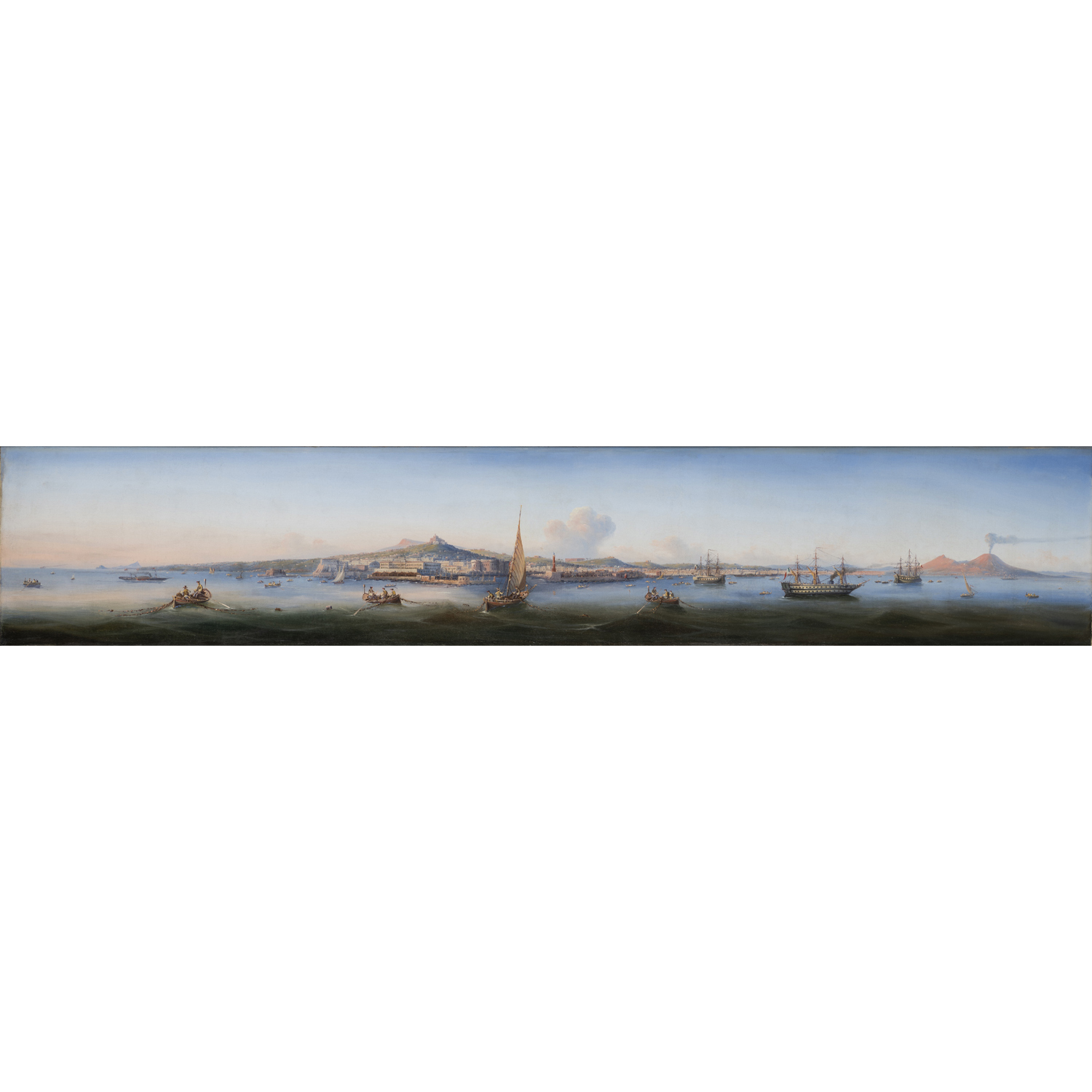 Ecole napolitaine du XIXe siecle Vue de la baie de Naples depuis la mer Estimations : 8 000 - 12 000 €
