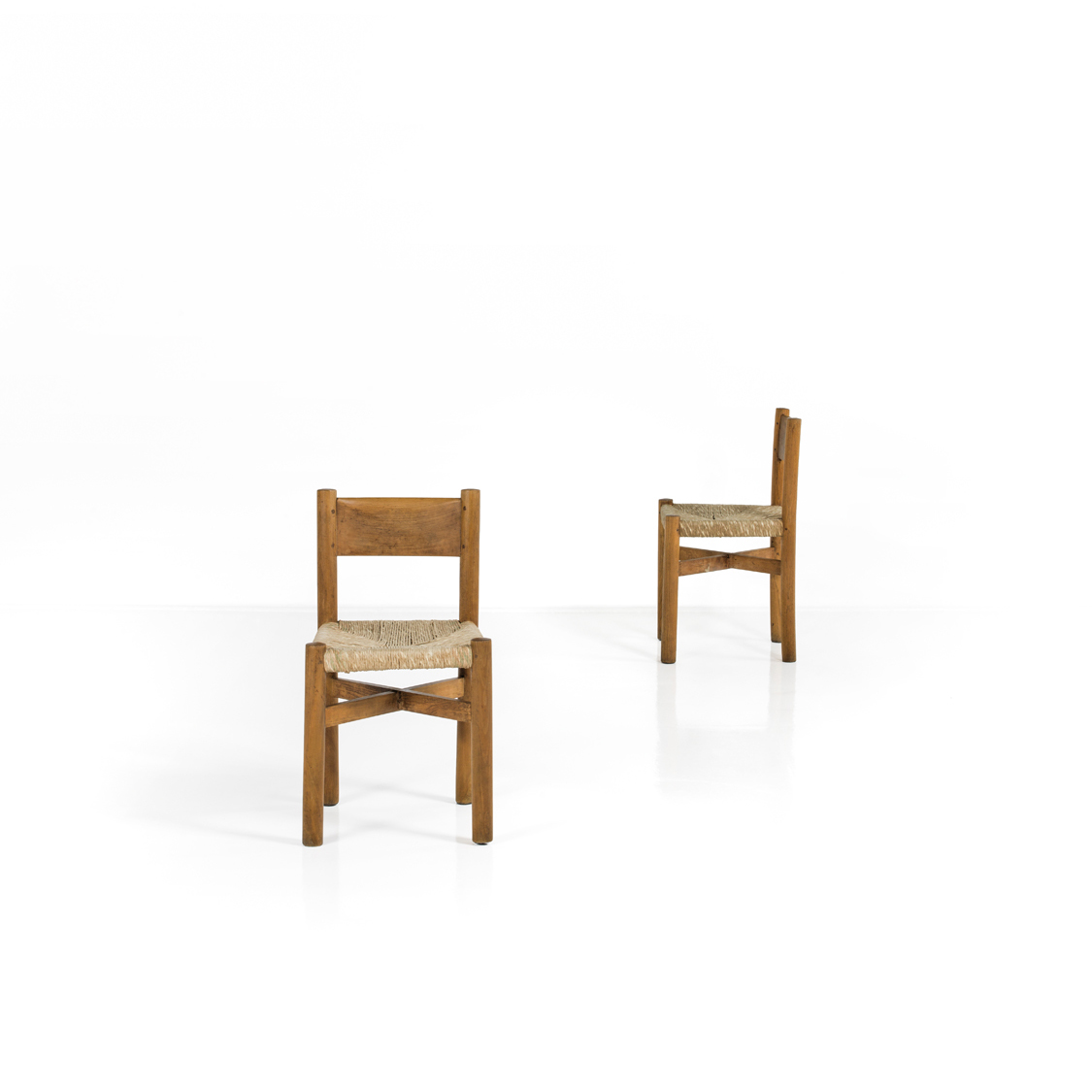 Lot 59 - Charlotte Perriand (1903-1999)  Paire de chaises