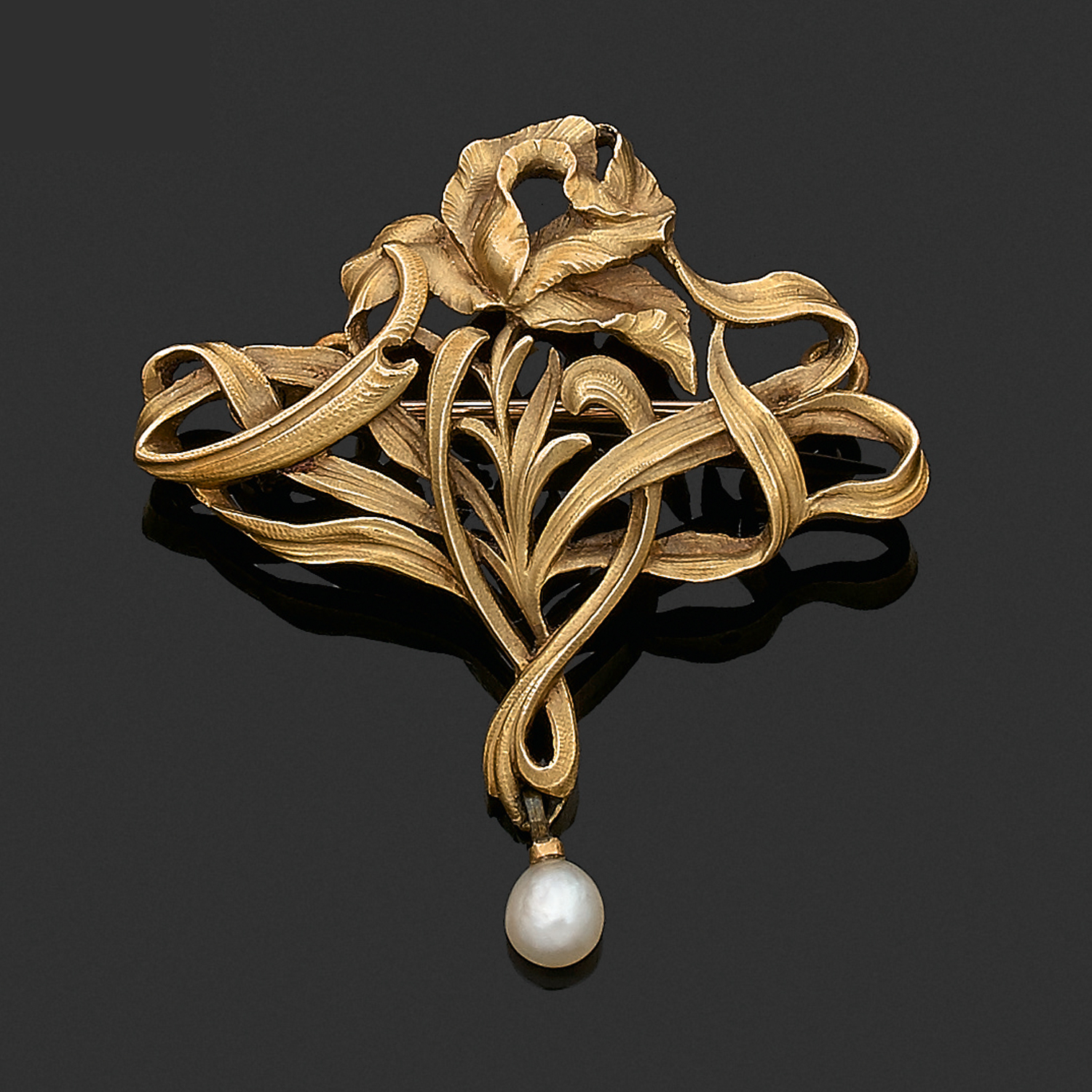 ANCIENNE BROCHE ART Nouveau / Art Déco signée E.BOUILLOT en Bronze