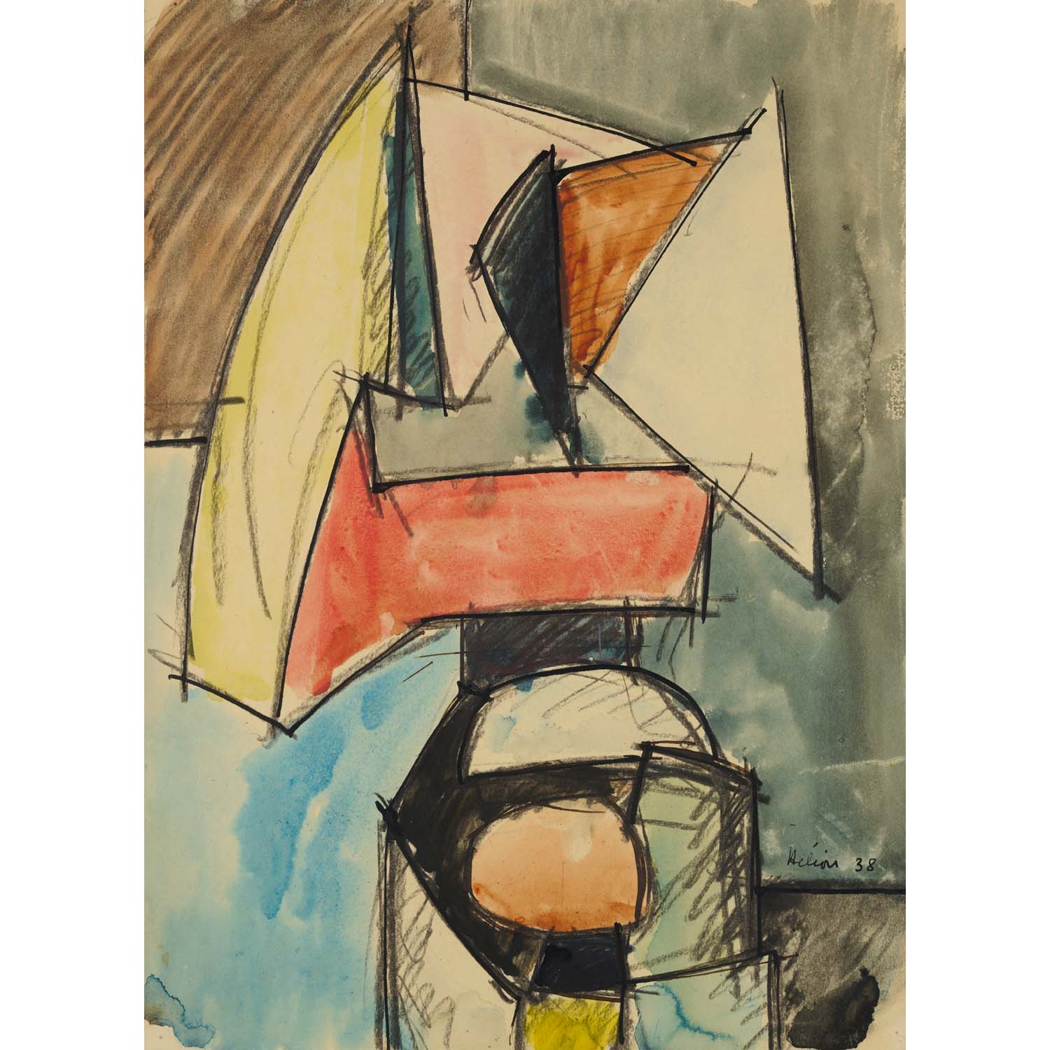 Helion、Abstract Composition、希少画集画 Composition (1920) - Thorvald Hellesen | High Quality Print