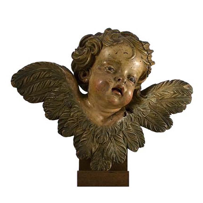 Figurine décorative Menina en résine dorée 18,5 cm