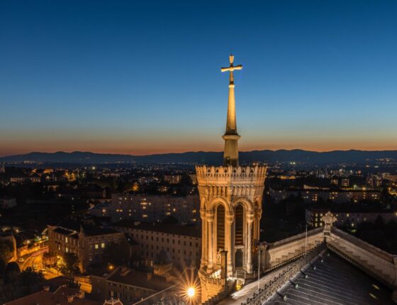 Vu des toits de la la basilique Notre-Dame de Fourvière, sur Lyon