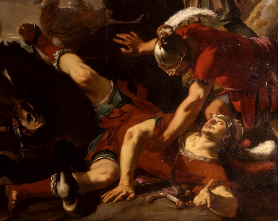 Peinture de la conversion de saint Paul par Laurent de la Hyre, gros plan sur saint Paul