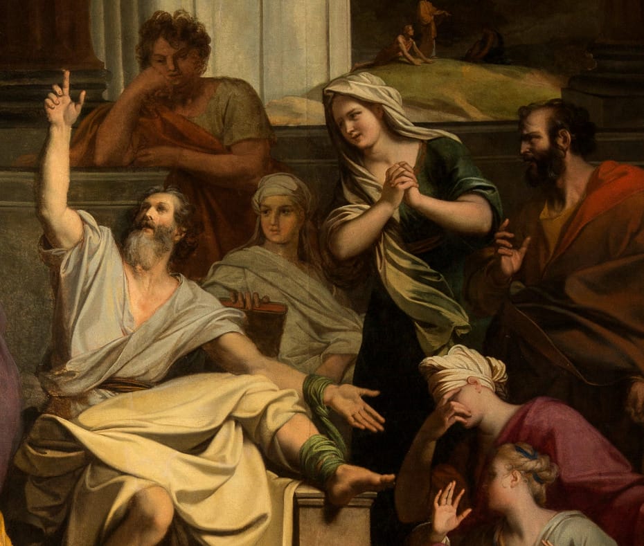 Détails de la Peinture de la prédication d'Agabus à saint Paul par Louis Chéron