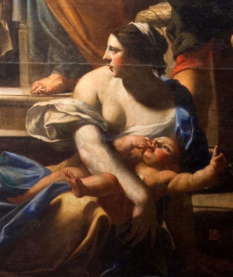 Détails de la peinture de la prédication de saint Pierre à Jérusalem par Charles Poërson