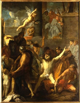 Peinture du crucifiement de saint André par Charles le Brun
