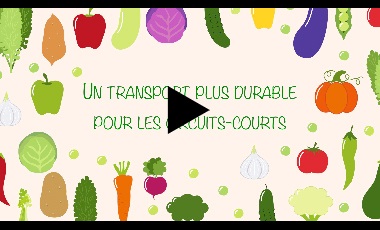 présentation du titre un transport plus durable pour les circuits courts, illustrée par des fruits et légumes