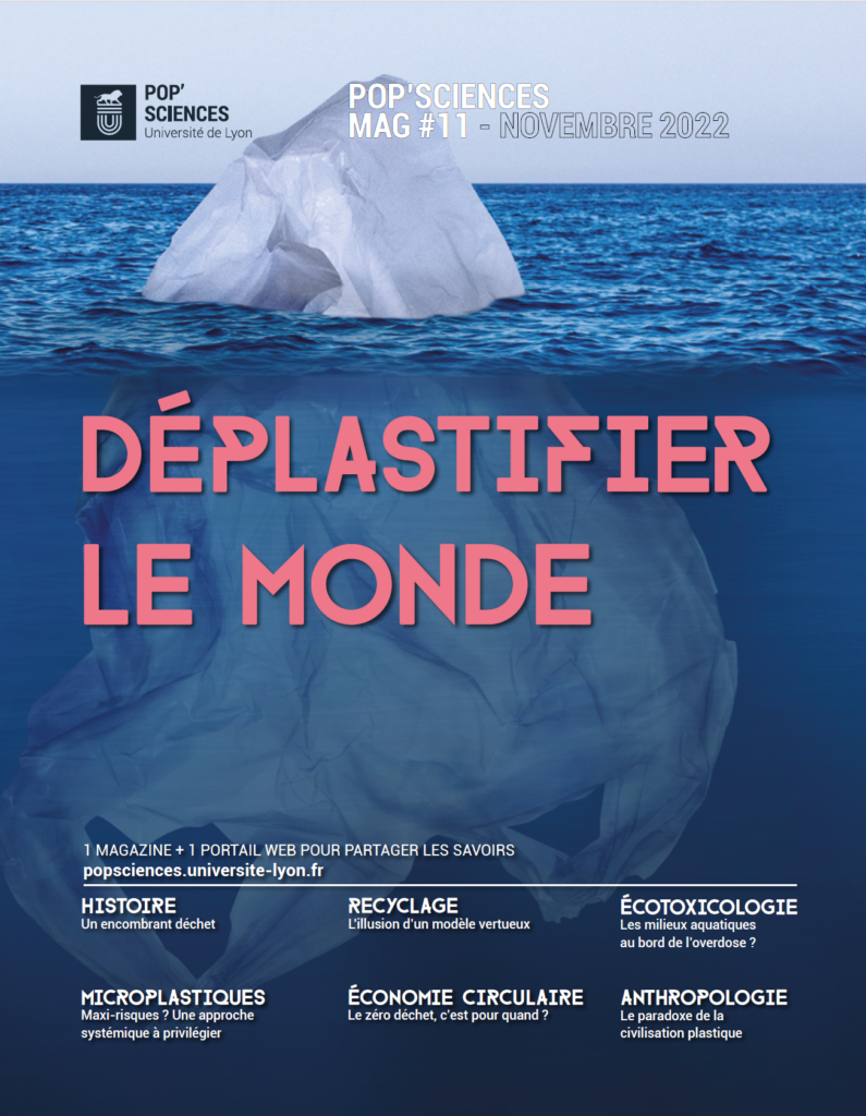 Couverture - Pop'Sciences Mag 11 - sac plastique flottant, prenant la forme d'un iceberg