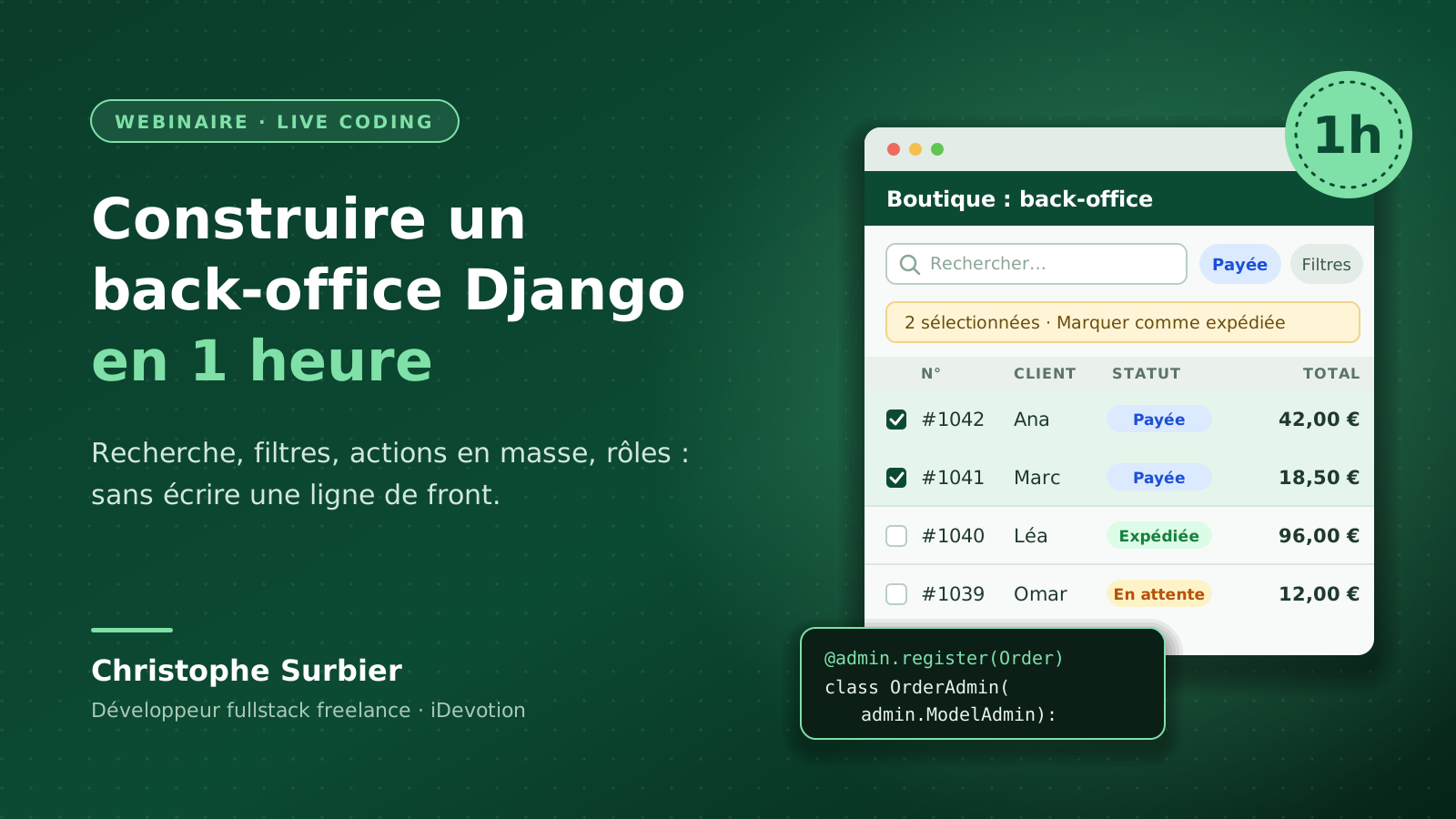Construire un back-office Django en 1 heure