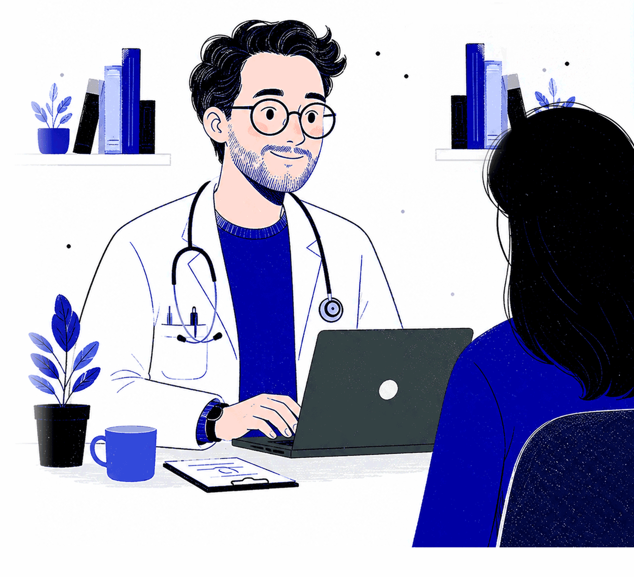 Médecin faisant une prescription à son patient