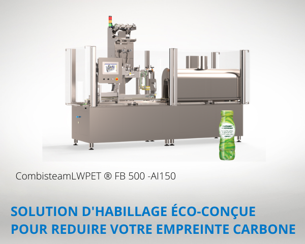 The eco-designed LWPET Packaging Machine reduces the carbon footprint of your packaged products