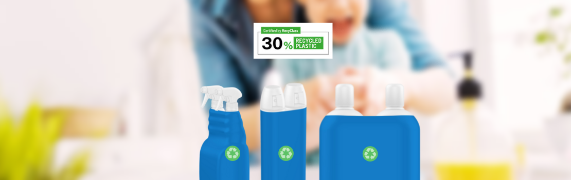 Sustainable multipack sleeve with 30% PCR content