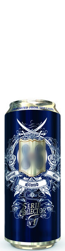 Beer in aluminum can decorated with a Shrink Sleeve Label