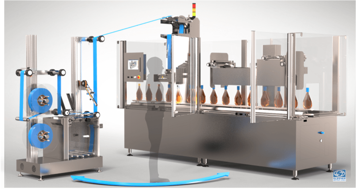 Ergonomic packaging machine to optimize line space by storing the reel magazine at the desired distance