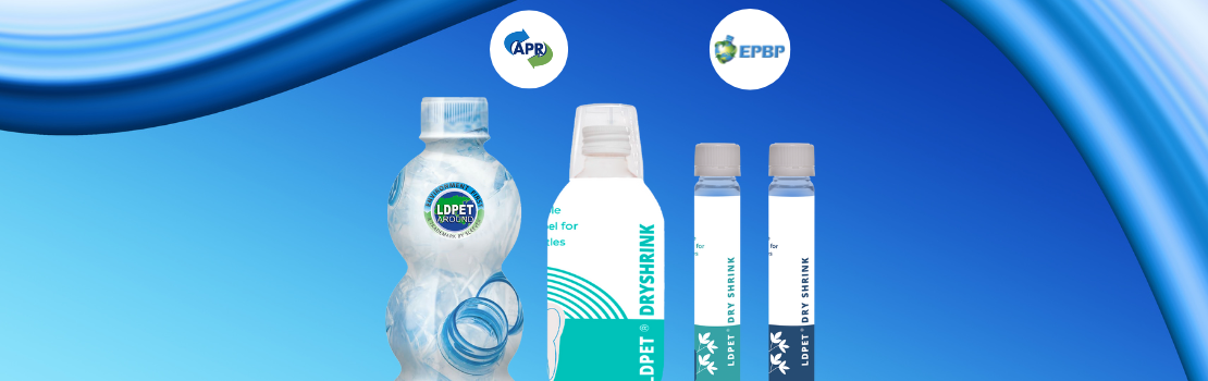 Our shrink sleeve sustainable label solution, the LDPET®, is compatible with your PET Packaging recyclability