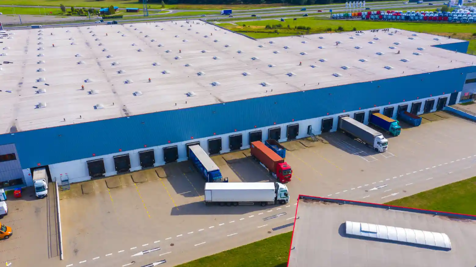 Big trucks in distribution plant